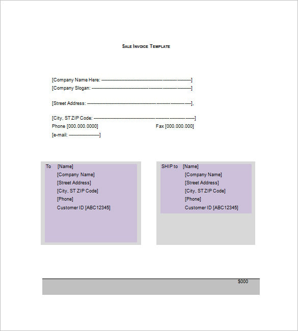 free download sales invoice template