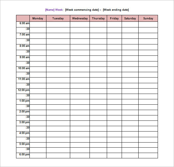 School Schedule Template 19 Word Excel PDF Format Download