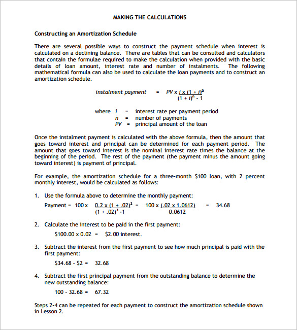 free download constructing amortization schedule template