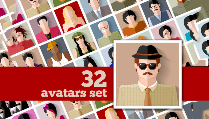 03 people icons in flat style