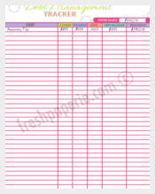 Debt Management Tracker Worksheet Template Download