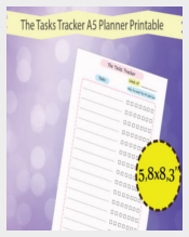 Printable Tasks Tracker Planner Template Download