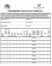 Vendor Independent Contractor Invoice Tracking Form Template Download