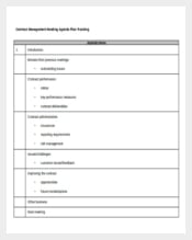 Contract Management Meeting Agenda Plan Tracking DOC Format Template