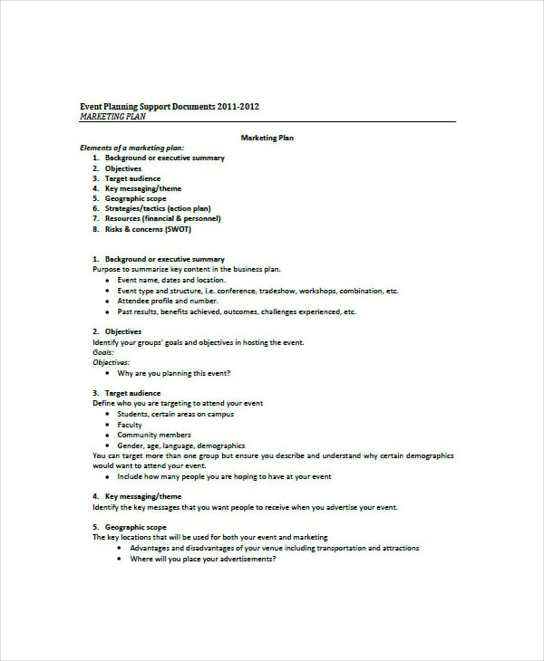 Event Marketing Plan Template 9  Free Word Documents Download Free