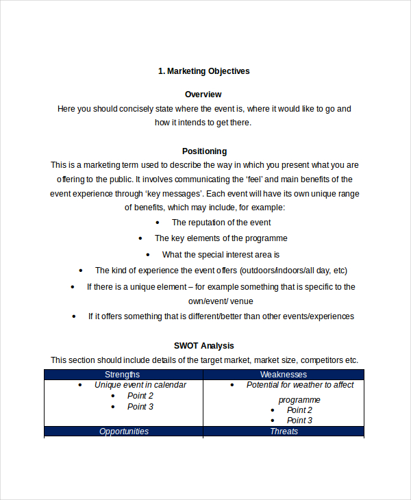 Event Marketing Plan Template 9 Free Word Documents Download Free