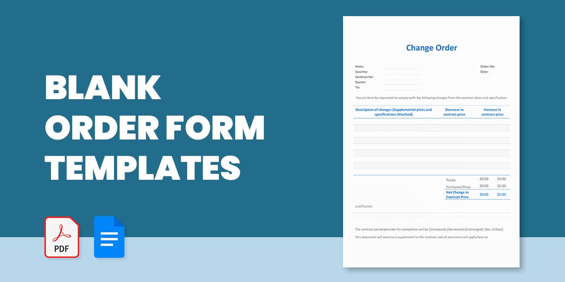 blank order form templates – pdf doc excel