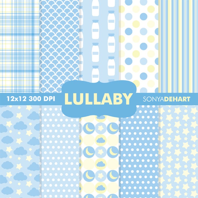 4547 baby lullaby blue digital papers