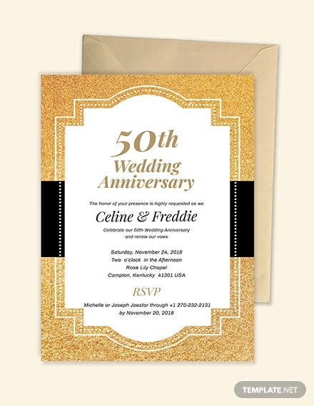 32+ 50th Wedding Anniversary Invitation Designs & Templates - PSD, AI ...