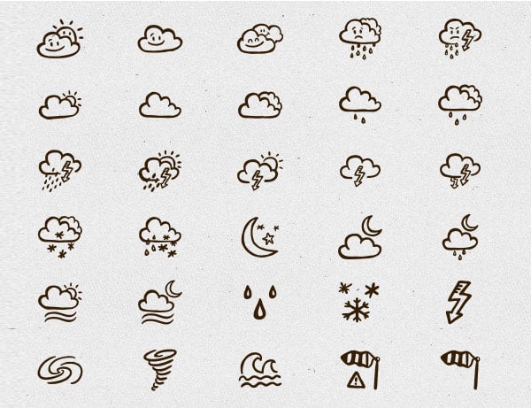 90 sunny weather icons set