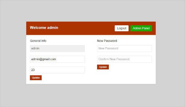 admin php login page design template