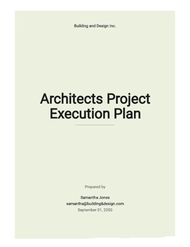 architects project execution plan template