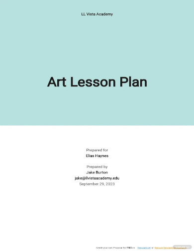 art lesson plan template