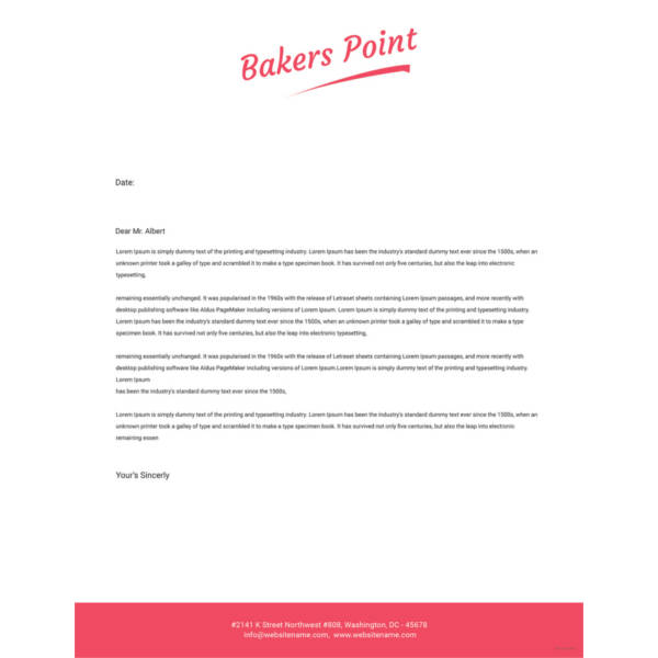 Bakery Letterhead Templatec