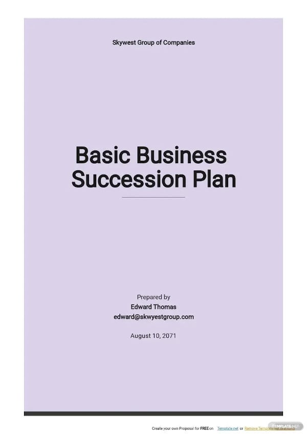 basic business succession plan template