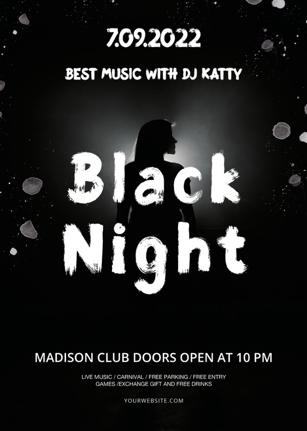 black night flyer template