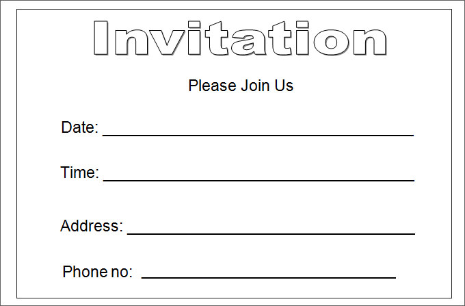 free blank invitation templates for microsoft word