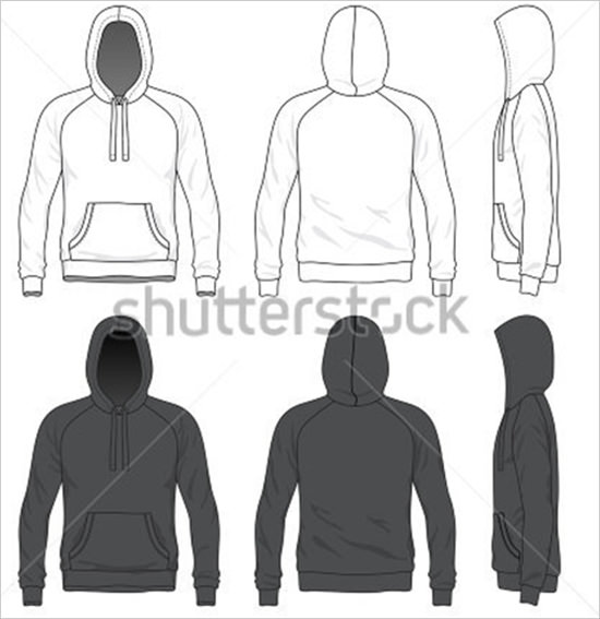 Black Hoodie Template Front Back And Side | Perfect Template Ideas