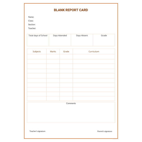 12+ Report Card Template 6 Free Word, Excel PDF Documents Download