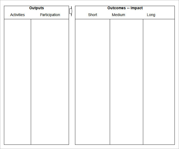 Blank Table Chart With 4 Columns