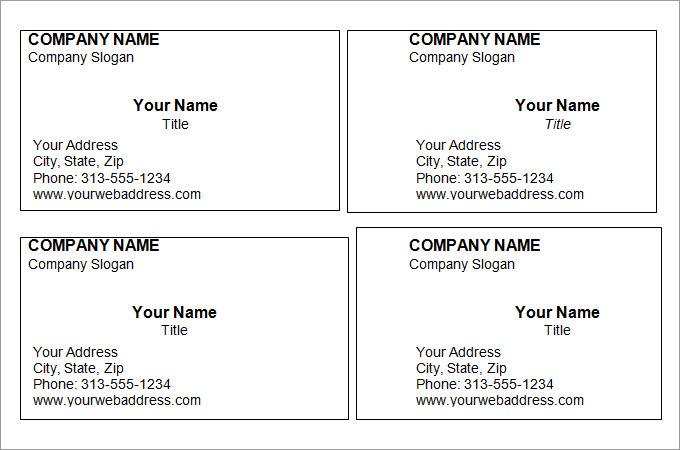 Free Blank Business Card Templates For Word Home Interior Design