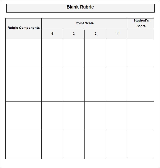 Blank Rubric Template, Rubric Template  Free & Premium 