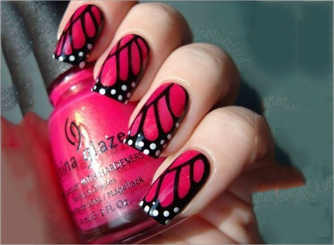 bright nail polish design