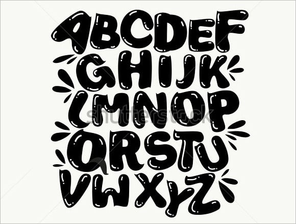 bubble alphabet font style in black