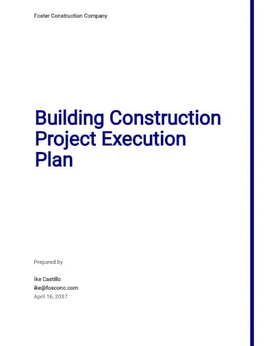 building construction project execution plan template