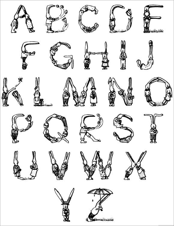 bunny bubble letters free printable
