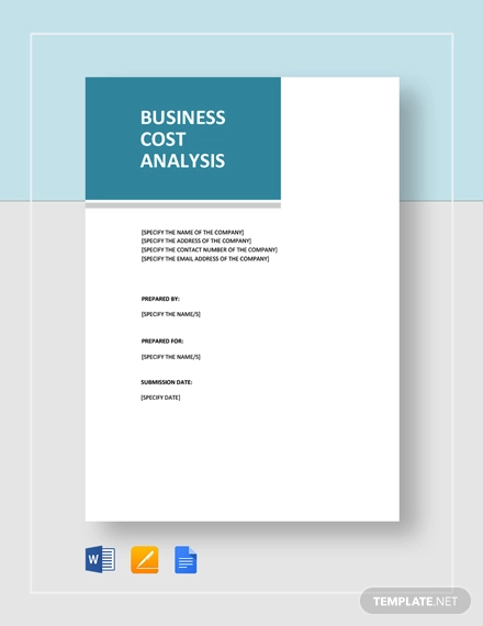 business cost analysis template