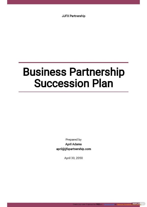 business partnership succession plan template