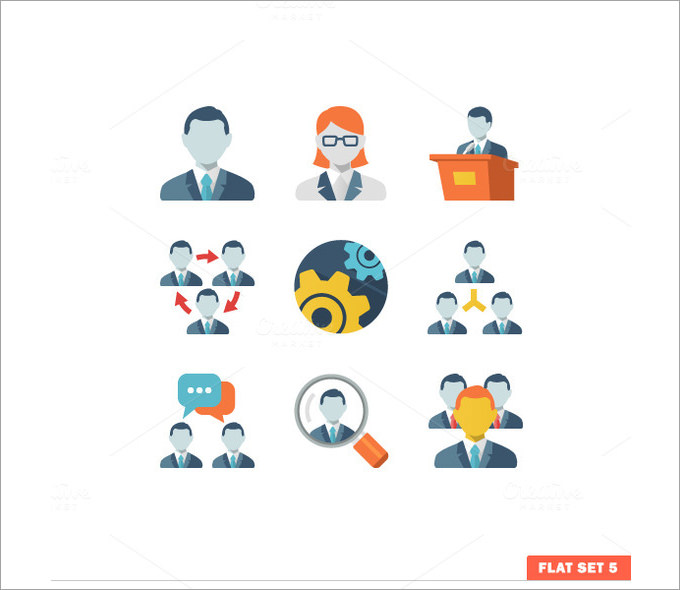 business people flat icons