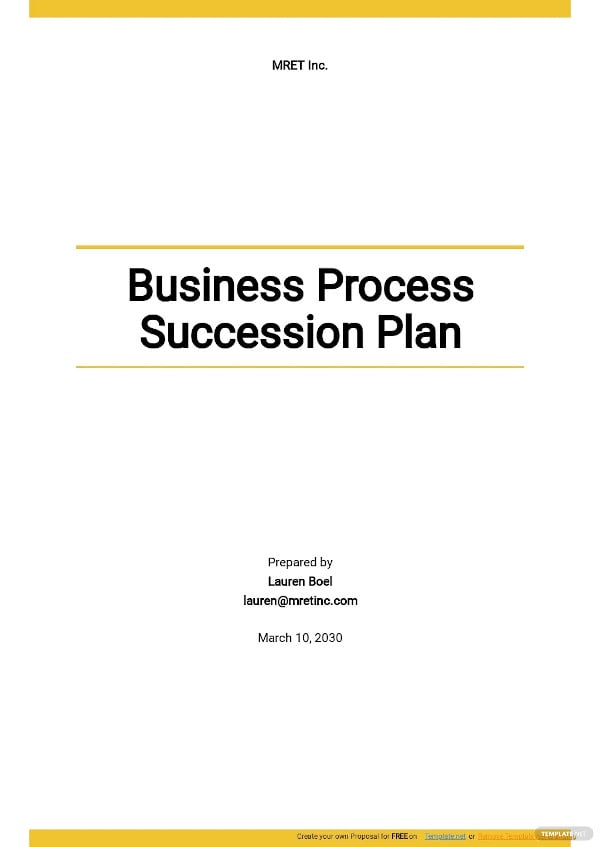 business process succession plan template
