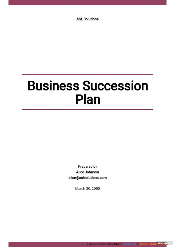 business succession plan template