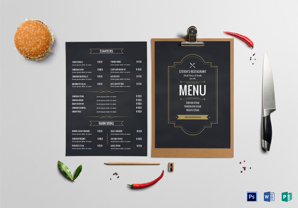 Chalkboard Menu Templates – 37+ Free PSD, EPS Format Download! | Free ...