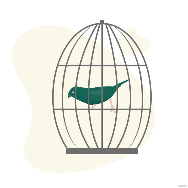 caged bird coloring page template