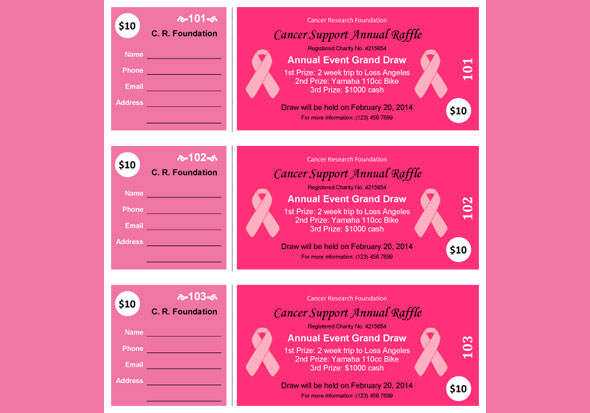 cancer charity raffle flyer template