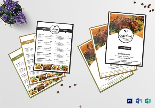 catering services menu template psd