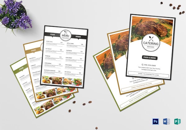 catering services price menu template