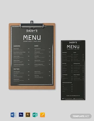 chalk-board-burger-menu-template