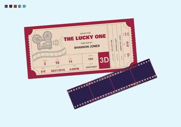 cinema ticket indesign template