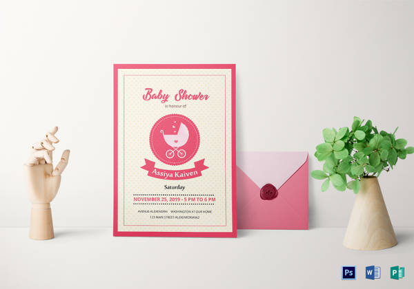 classic baby shower invitation template