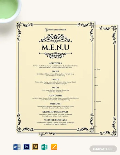 Elegant Fine Dining Restaurant Menu Designs - 20+ Free Templates in PSD ...