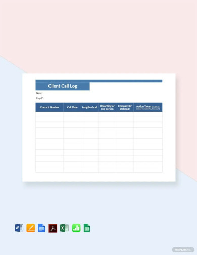 29+ Call Log Templates - DOC, PDF, Excel | Free & Premium Templates
