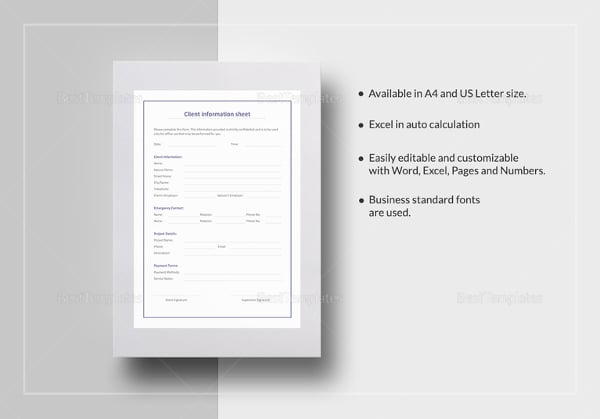 client-information-sheet-template