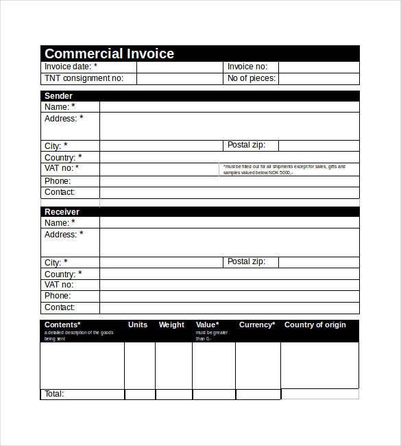 commercial invoice template word1