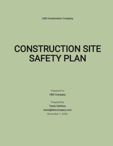 construction project site specific safety plan template