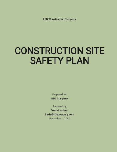 Construction Safety Plan Template - 10+ Word, PDF Documents Download