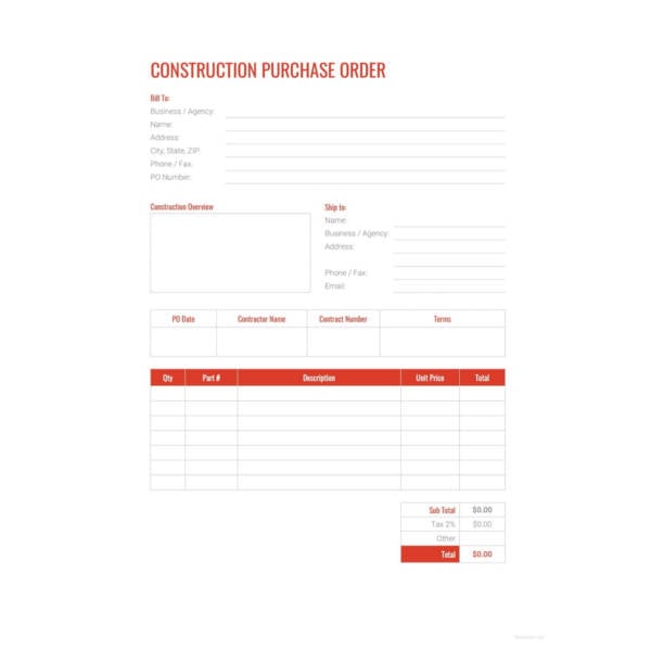 Purchase Order Template 16++ Free Word, Excel, PDF Documents Download